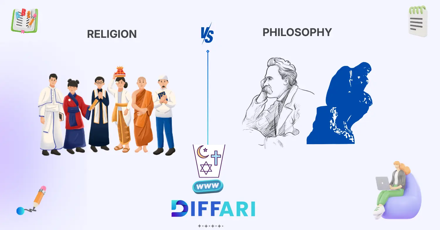 difference between religion and philosophy