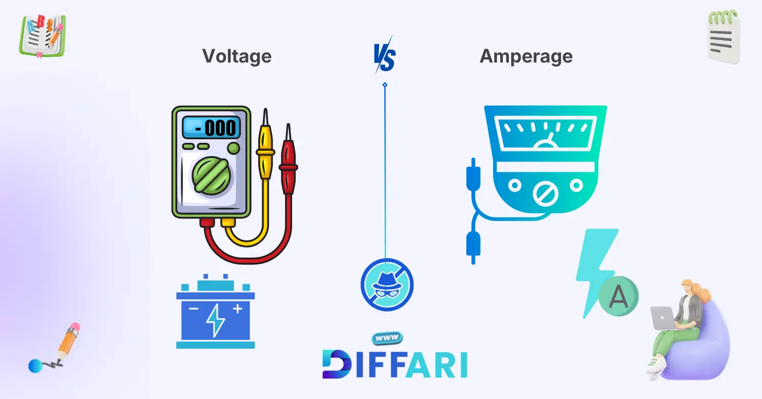 difference between voltage and amperage