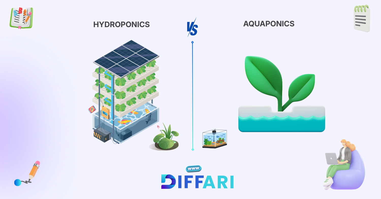 difference between hydroponics and aquaponics